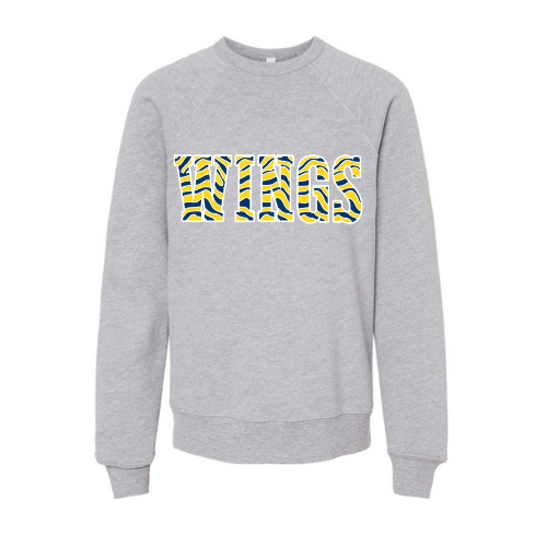 Wings Striped Print Youth Sweatshirt