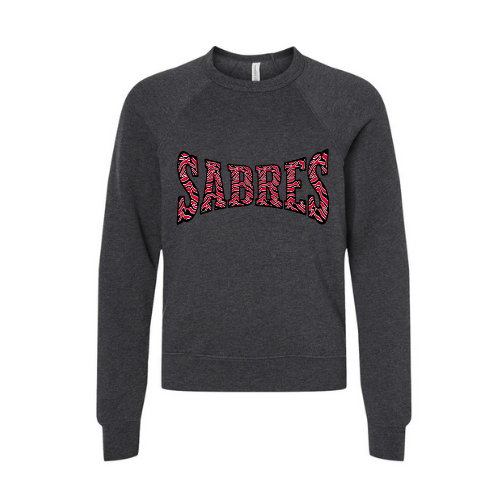 Jr. Sabres Red Striped Print Youth Sweatshirt