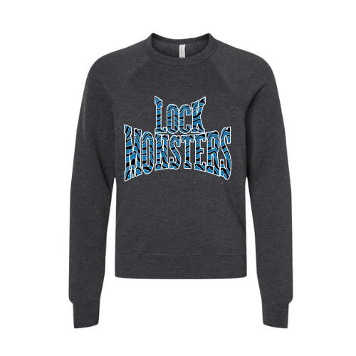 Lock Monsters Striped Print Youth Sweatshirt