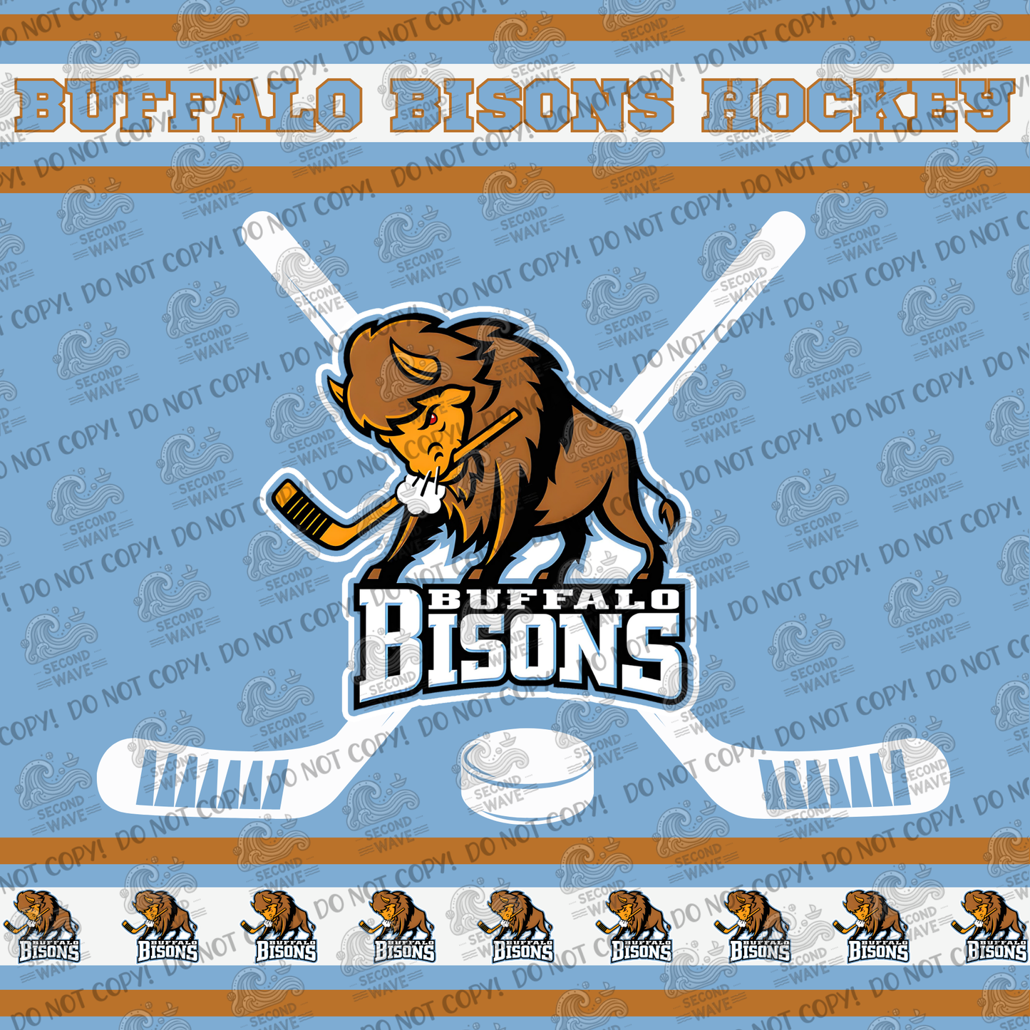 Bisons Blanket with Stripes