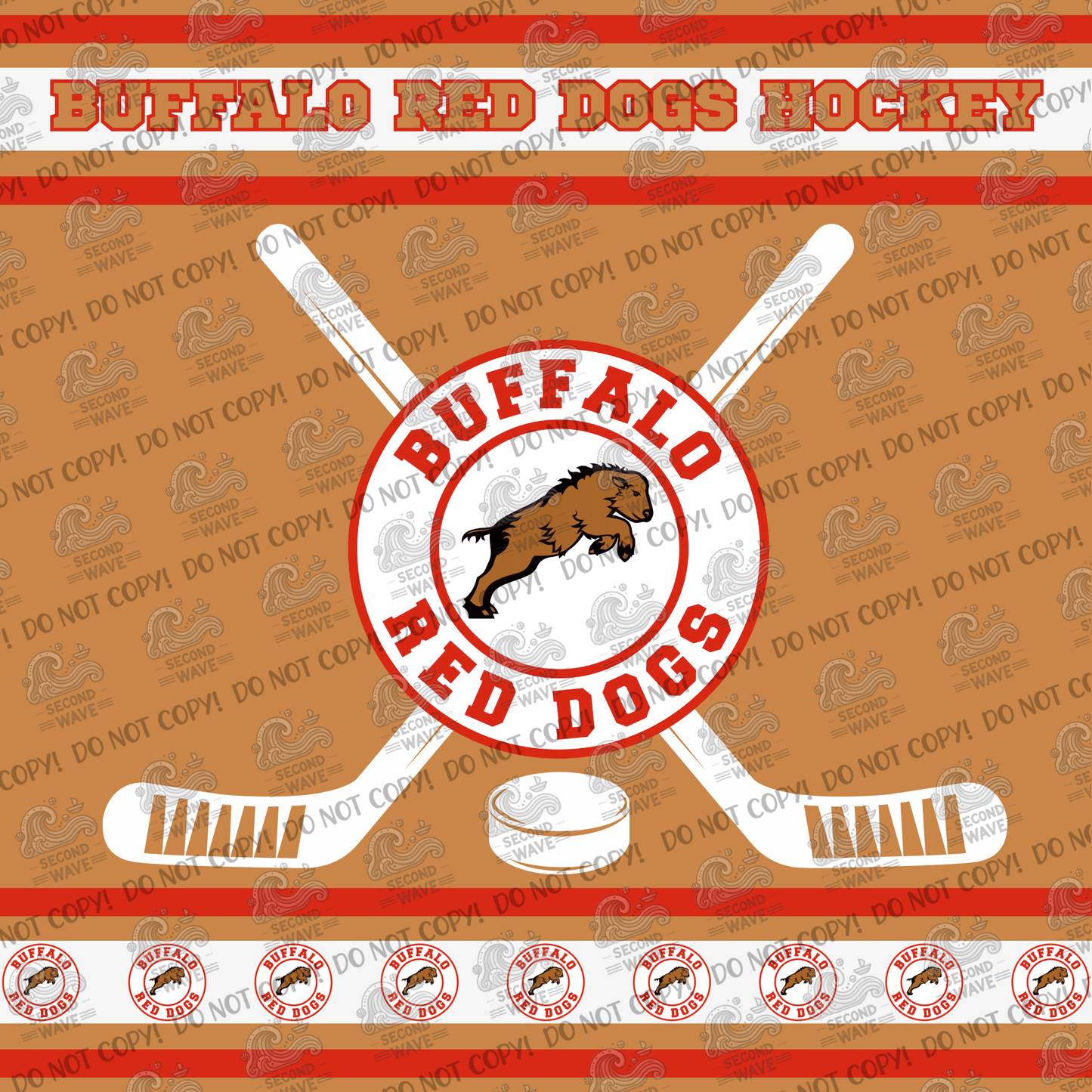 Red Dogs Blanket with Stripes