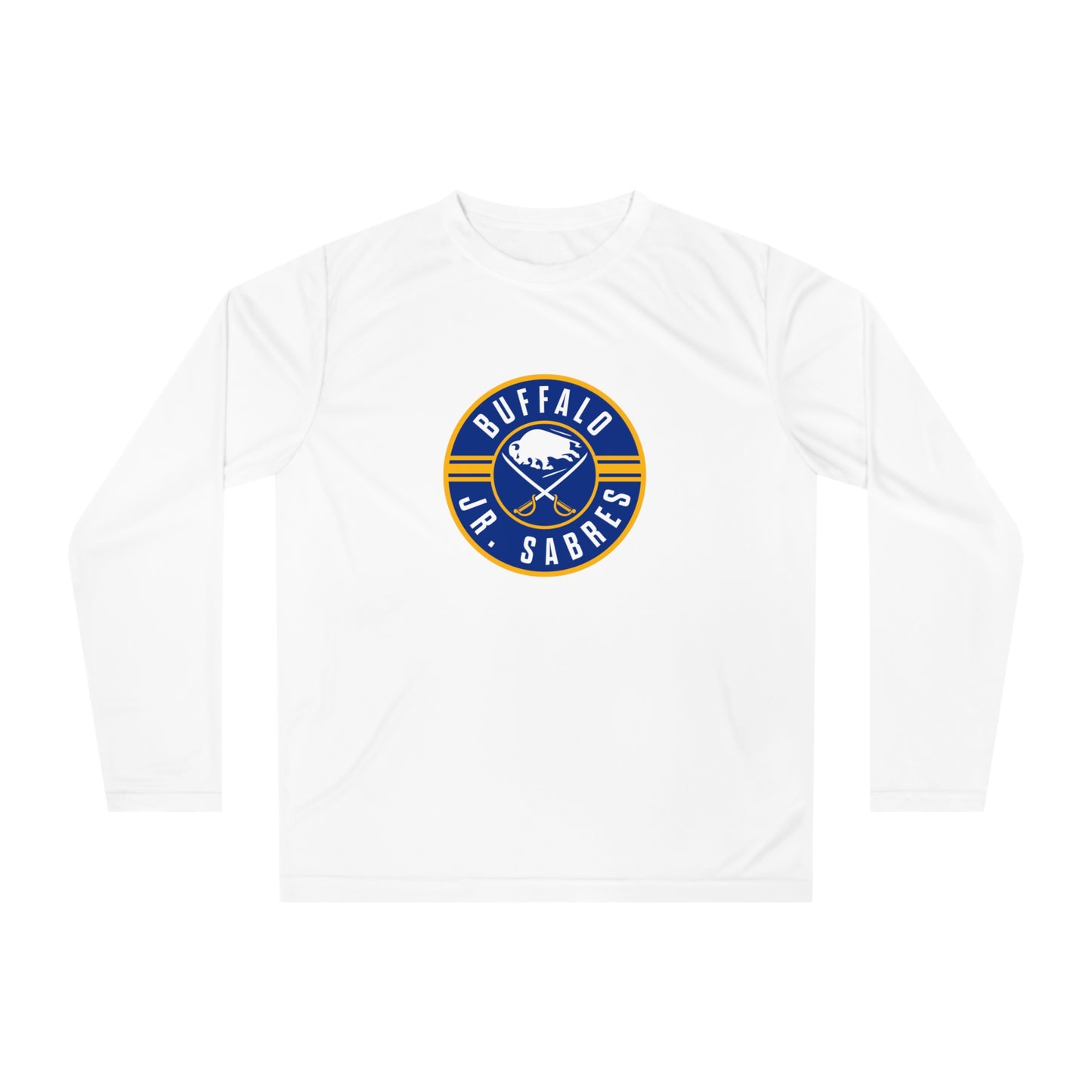 Jr Sabres Blue Adult Long Sleeve Performance Shirt