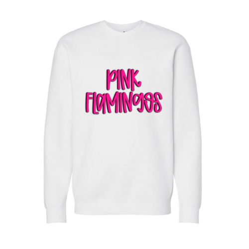 HHD Pink Flamingos Letters Adult Sweatshirt