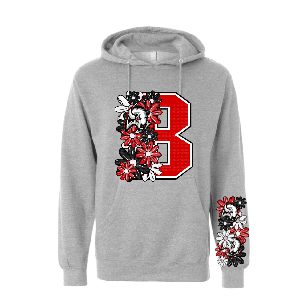 Jr. Sabres Red Floral Adult Sweatshirt