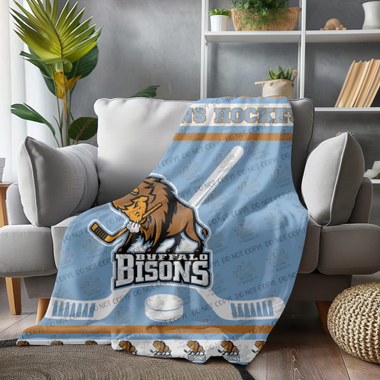 Bisons Blanket with Stripes