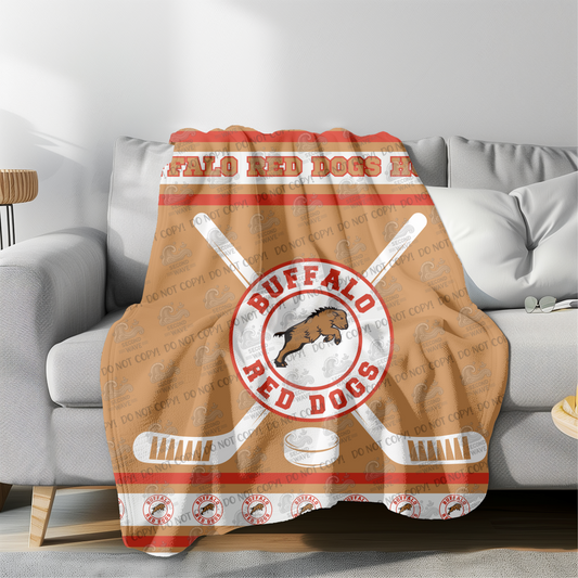 Red Dogs Blanket with Stripes