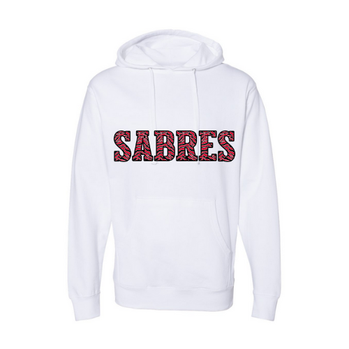 Jr Sabres Red Striped Print Adult Sweatshirt