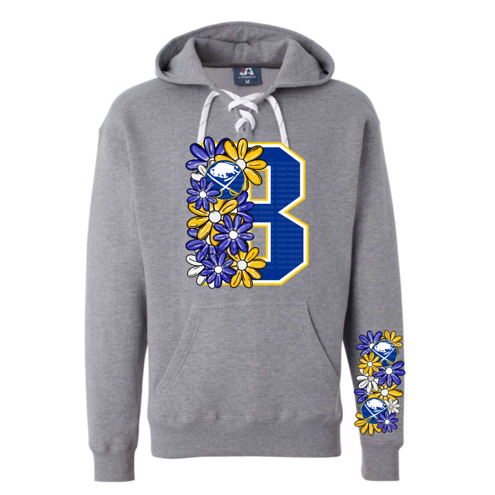 Jr. Sabres Blue Floral Adult Sweatshirt