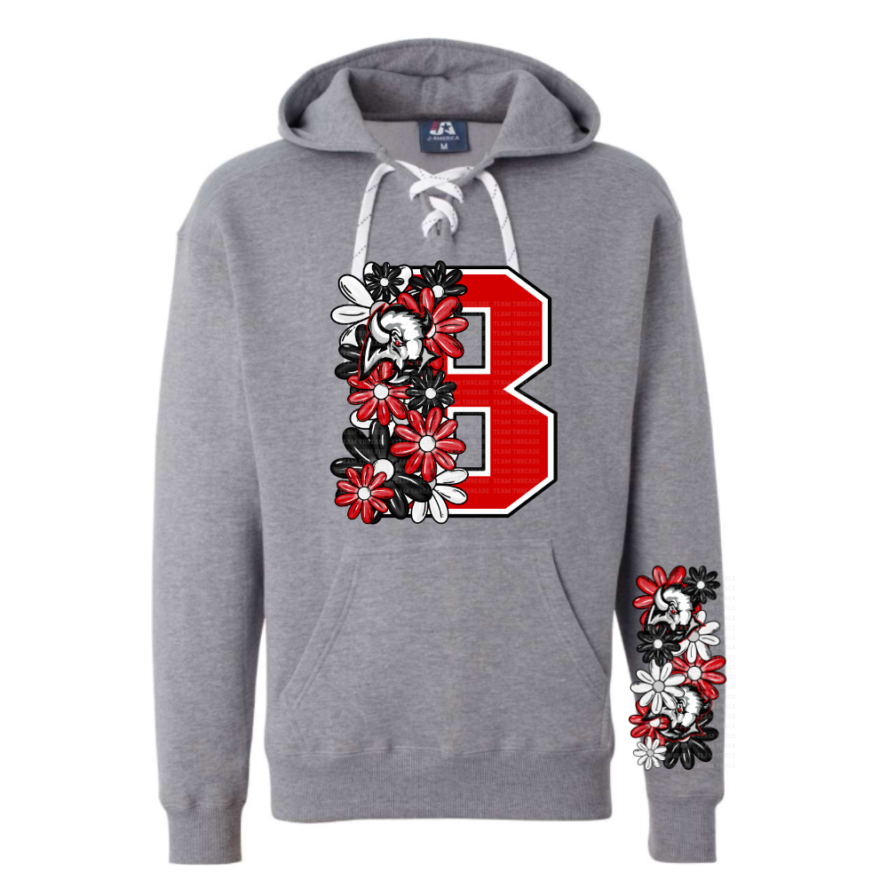 Jr. Sabres Red Floral Adult Sweatshirt