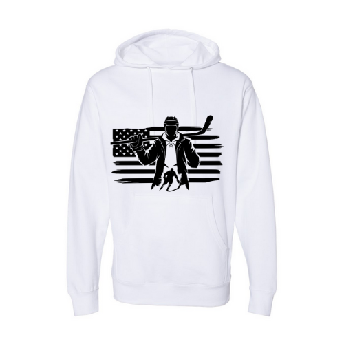 Hockey Player w/ flag Sweatshirt