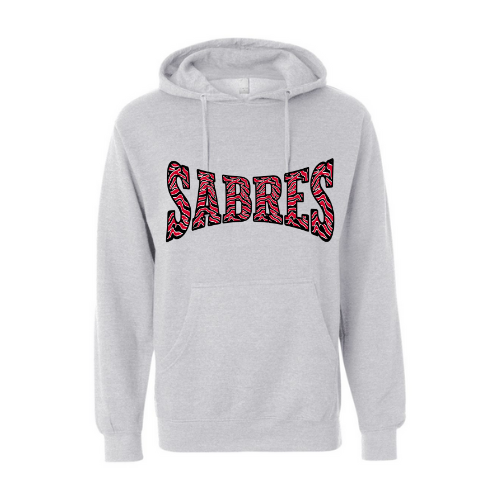 Jr Sabres Red Striped Print Adult Sweatshirt