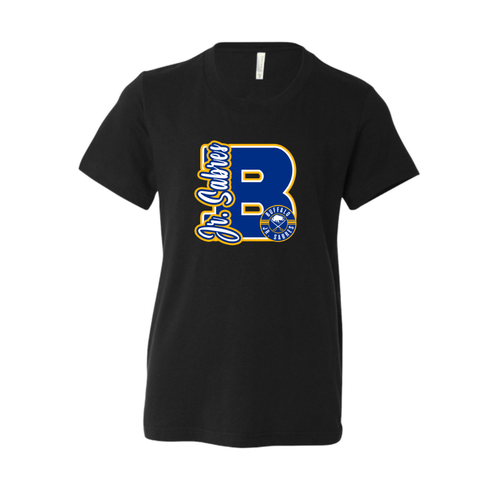Jr. Sabres Blue Varsity Letter Adult T-shirt