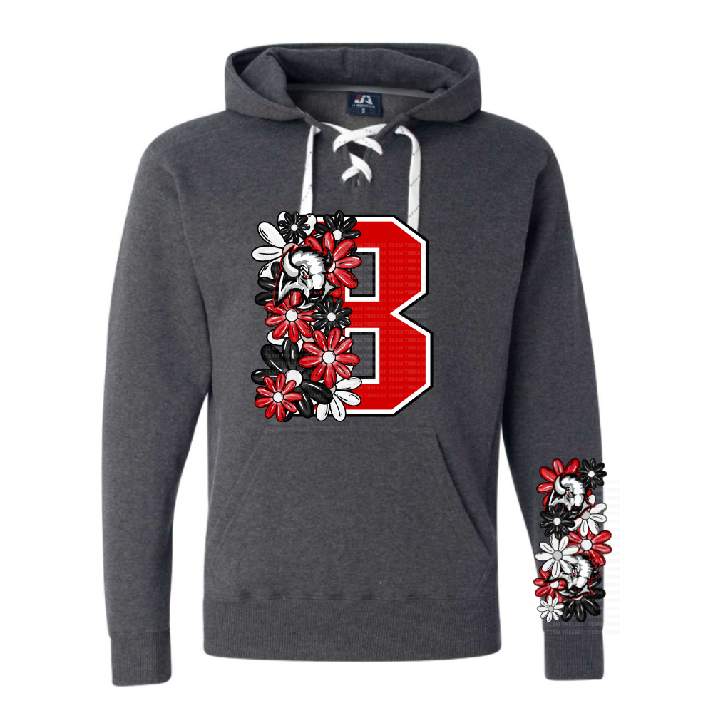 Jr. Sabres Red Floral Adult Sweatshirt