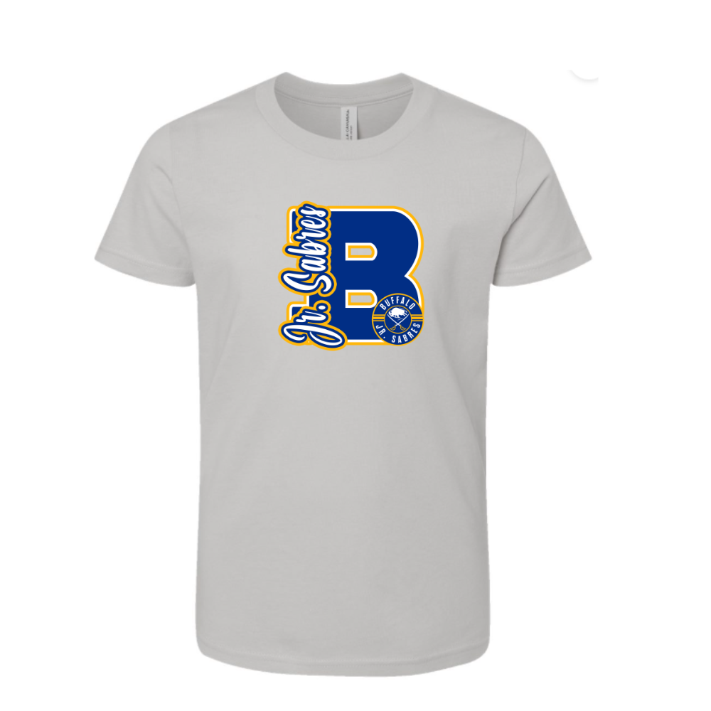 Jr. Sabres Blue Varsity Letter Adult T-shirt