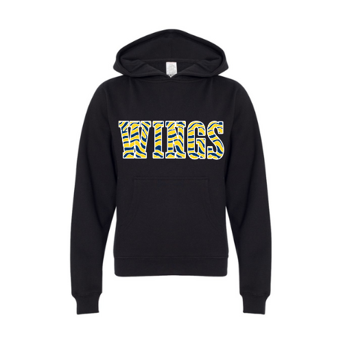 Wings Striped Print Youth Sweatshirt