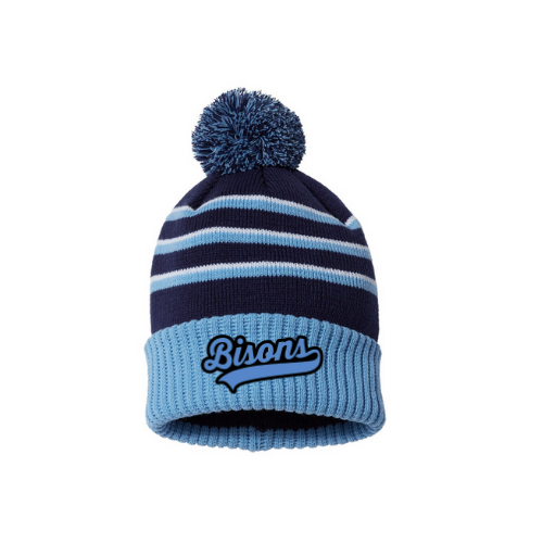 Buffalo Bisons Blue Beanie with Pom Pom