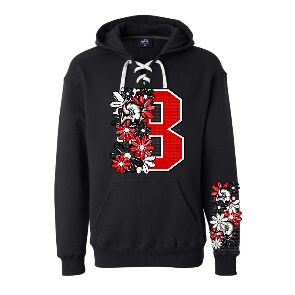 Jr. Sabres Red Floral Adult Sweatshirt