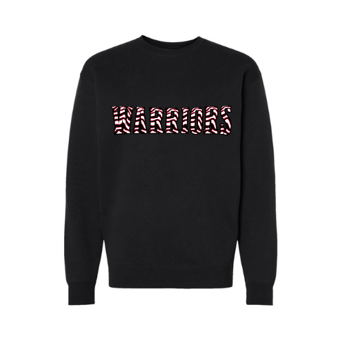 Warriors Striped Print Adult Sweatshirt