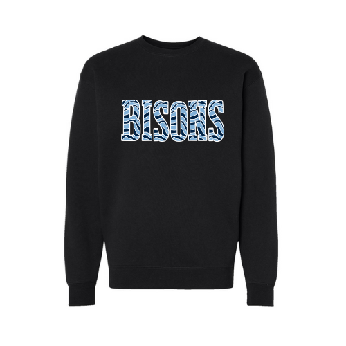 Bisons Striped Print Adult Sweatshirt