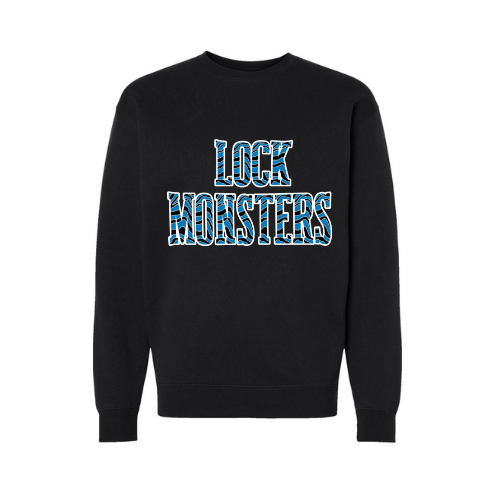 Lock Monsters Striped Print Adult Sweatshirt