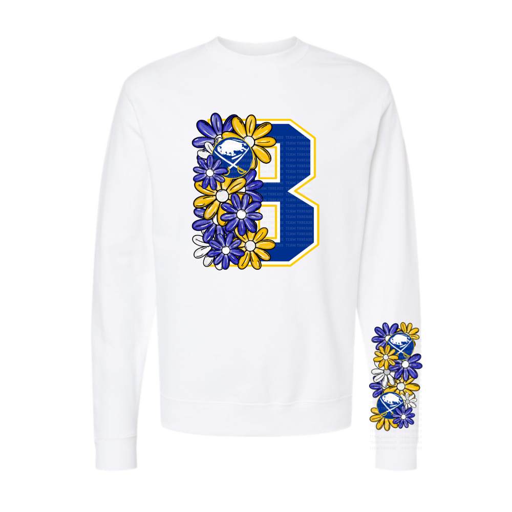 Jr. Sabres Blue Floral Adult Sweatshirt
