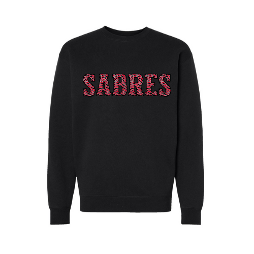Jr Sabres Red Striped Print Adult Sweatshirt