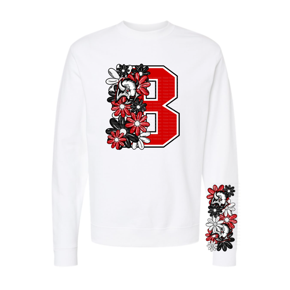 Jr. Sabres Red Floral Adult Sweatshirt