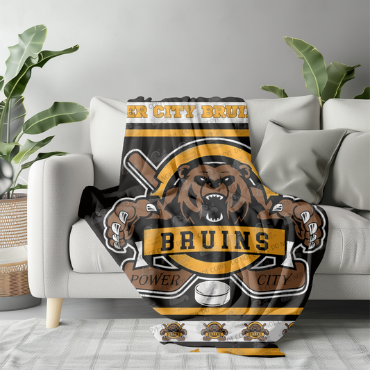 Bruins Blanket with Stripes