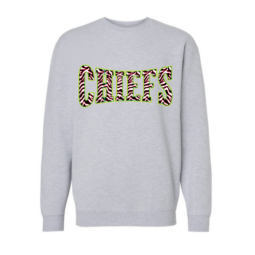 Chiefs Striped Print Adult Sweatshirt
