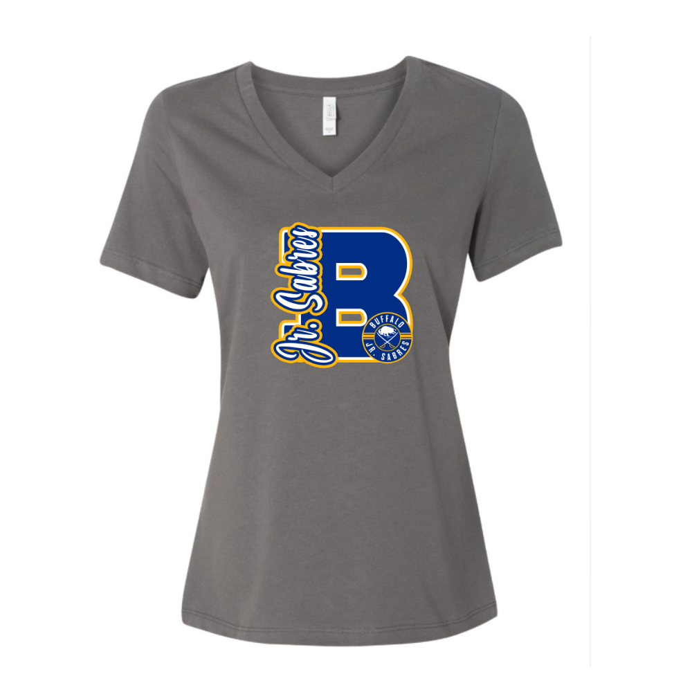 Jr. Sabres Blue Varsity Letter Adult T-shirt