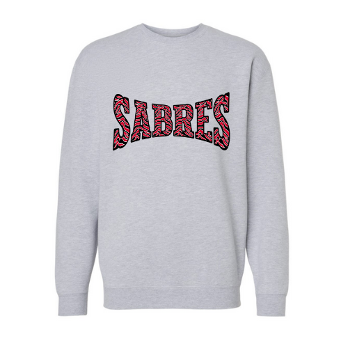Jr Sabres Red Striped Print Adult Sweatshirt
