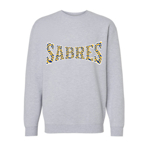 Jr Sabres Blue Striped Print Adult Sweatshirt