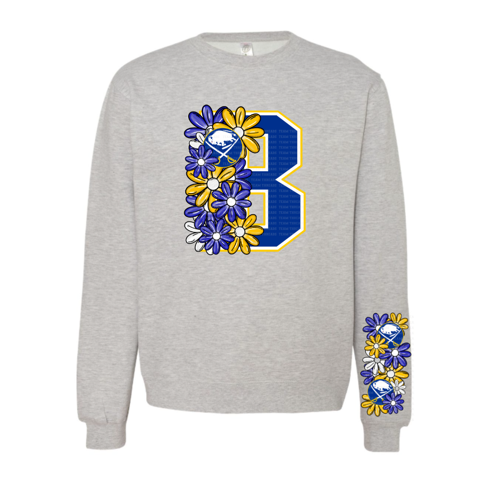 Jr. Sabres Blue Floral Adult Sweatshirt