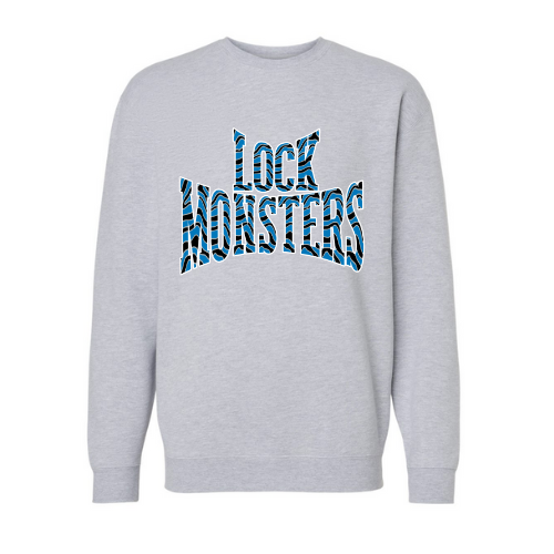 Lock Monsters Striped Print Adult Sweatshirt