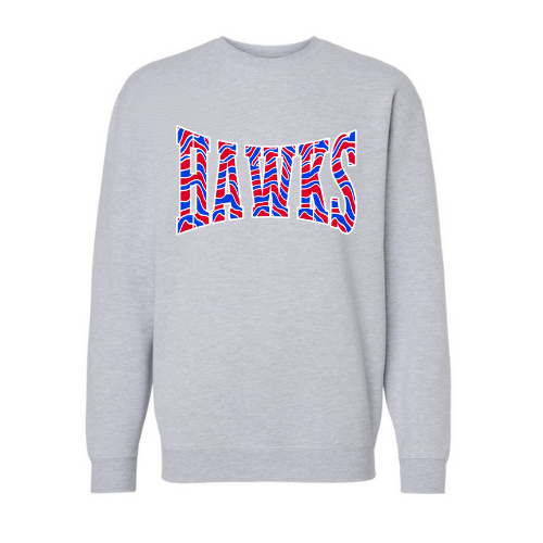 Hawks Striped Print Adult Sweatshirt
