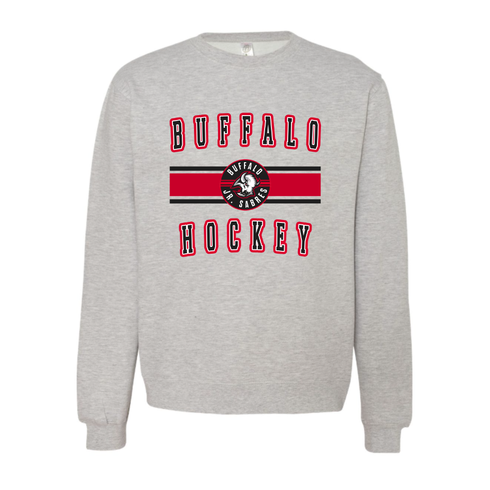 Jr Sabres Red Stripe Adult Hooded Sweatshirt