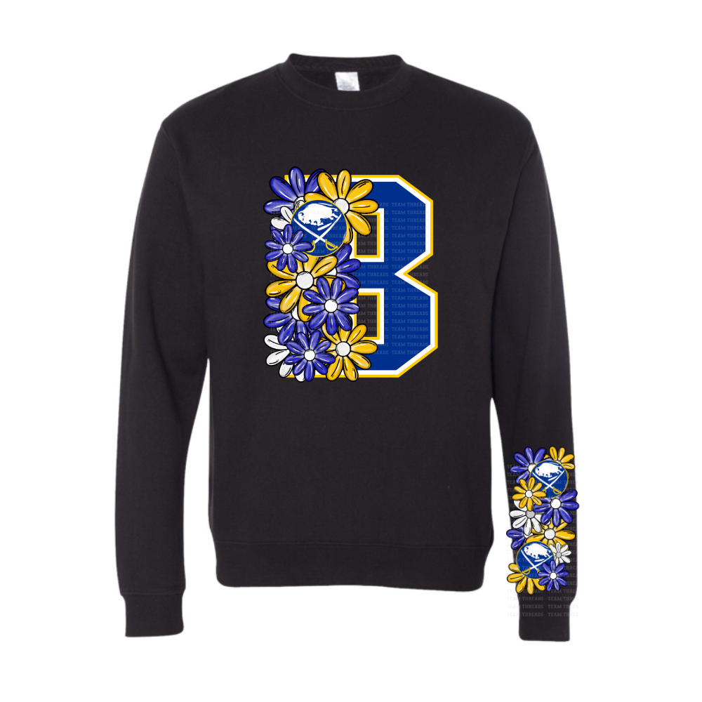 Jr. Sabres Blue Floral Adult Sweatshirt