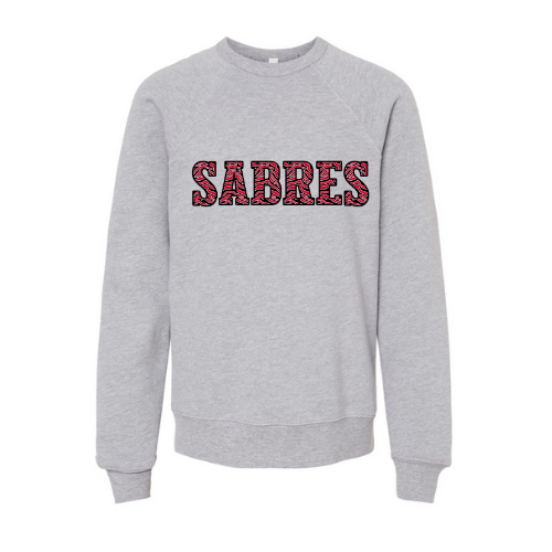 Jr. Sabres Red Striped Print Youth Sweatshirt