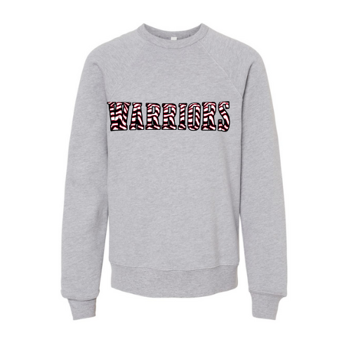 Warriors Striped Print Youth Sweatshirt