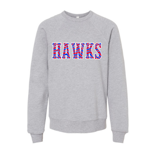 Hawks Striped Print Youth Sweatshirt