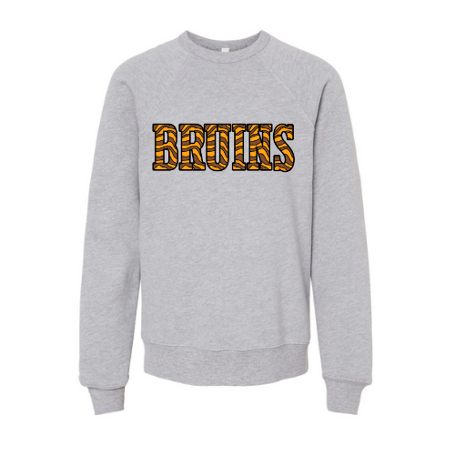Bruins Striped Print Youth Sweatshirt