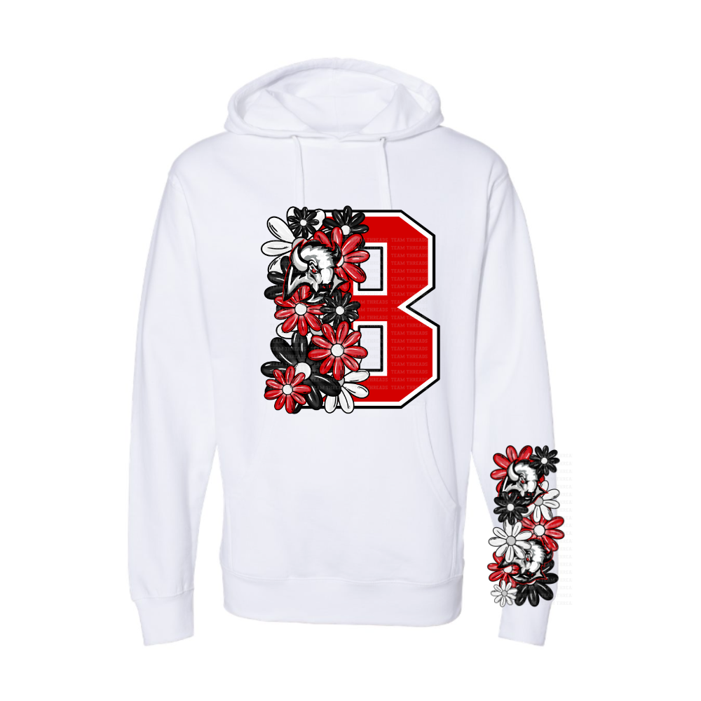Jr. Sabres Red Floral Adult Sweatshirt