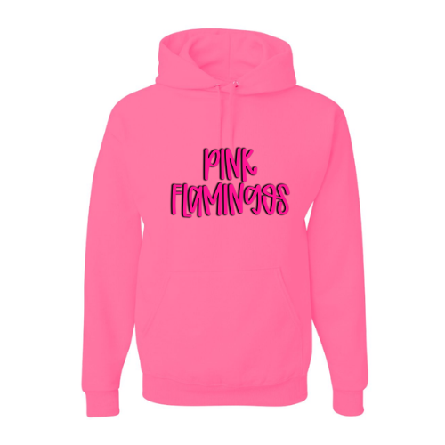 HHD Pink Flamingos Letters Adult Sweatshirt