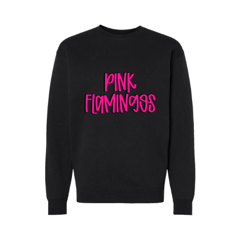HHD Pink Flamingos Letters Adult Sweatshirt