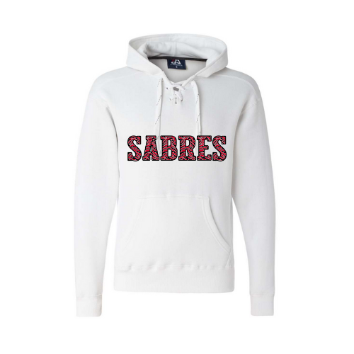 Jr Sabres Red Striped Print Adult Sweatshirt