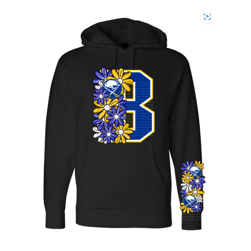 Jr. Sabres Blue Floral Adult Sweatshirt