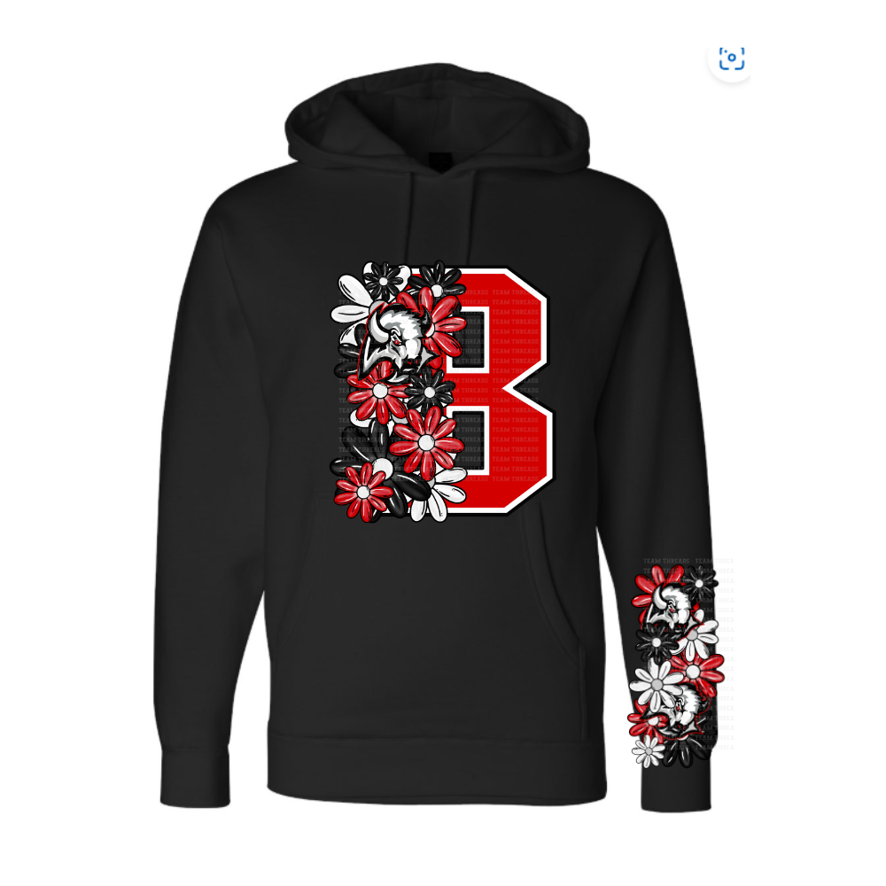 Jr. Sabres Red Floral Adult Sweatshirt