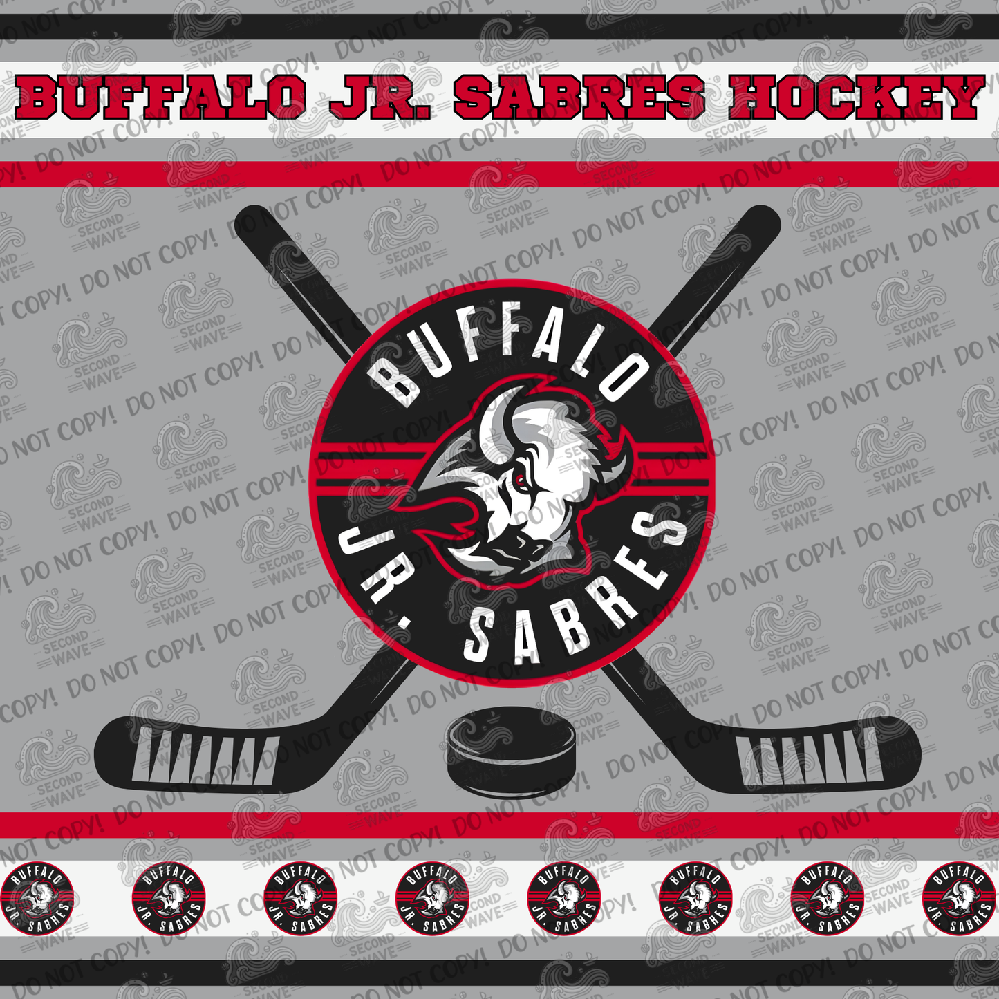 Jr Sabres Red Blanket with Stripes