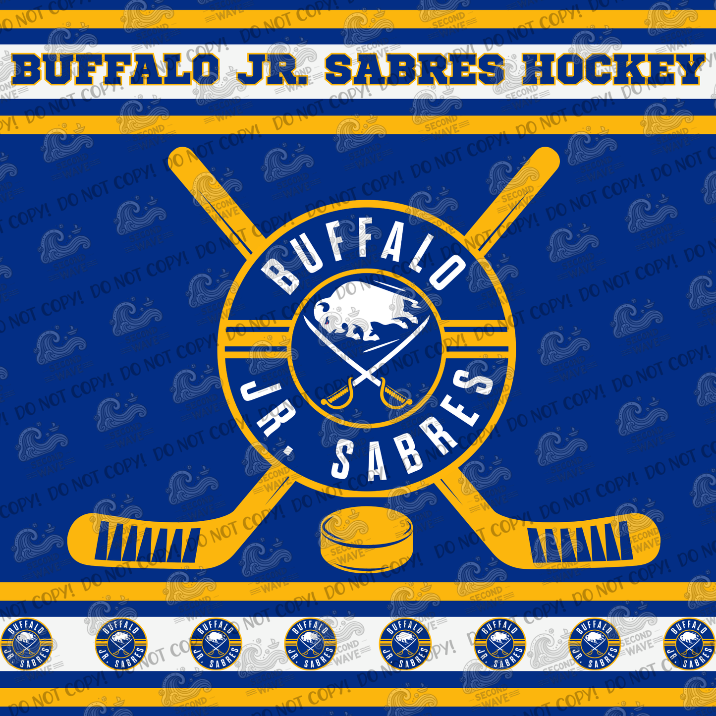 Jr Sabres Blue Blanket with Stripes