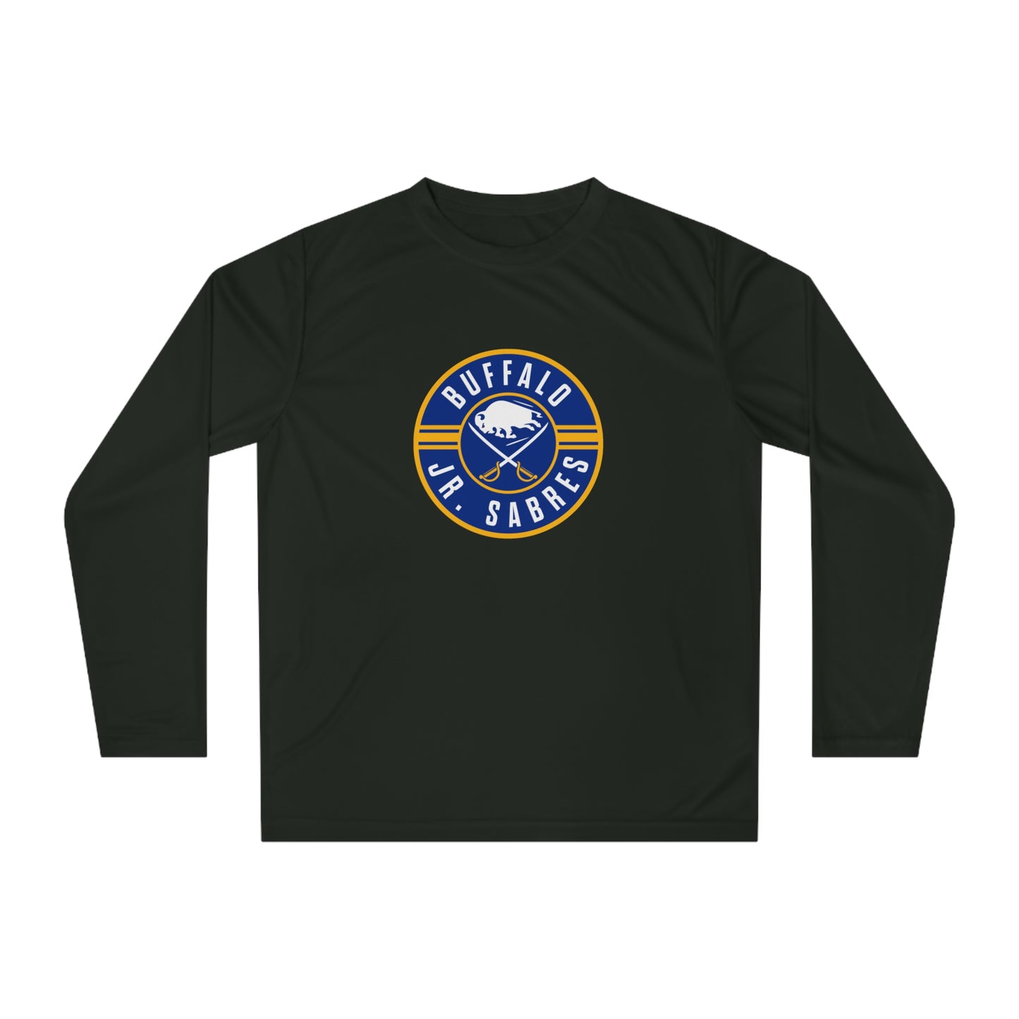 Jr Sabres Blue Youth Long Sleeve Performance Shirt